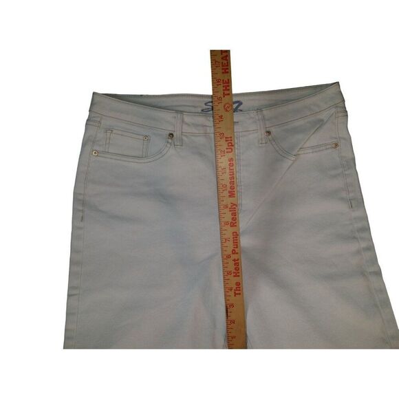 Seven7 Jeans Slim Straight Jeans Women Sz 12 White Denim Everyday Boho - Picture 3 of 9